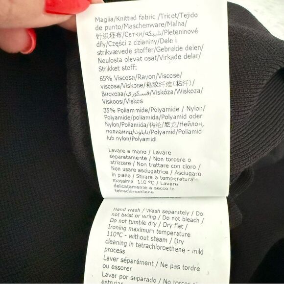 NWT Boutique Moschino Black Ultra Fine Knit Midi Dress with Cut Outs Size 6 - Picture 9 of 10